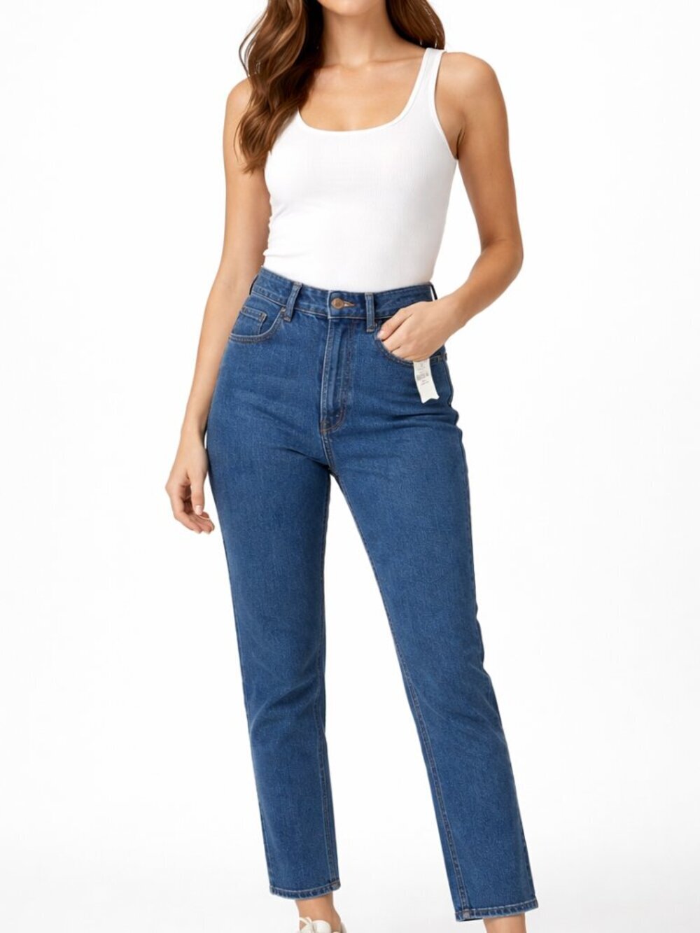 GAP Jeans High Rise '90s Straight Leg Low Stretch Women's 28/6R Medium Wash NWT
